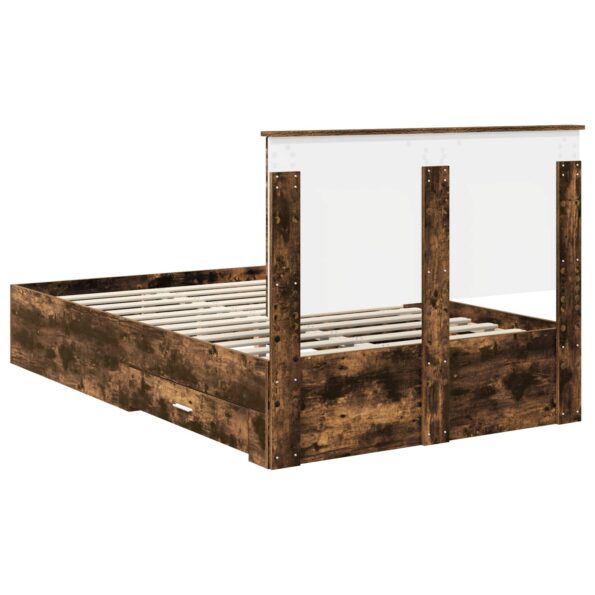 vidaXL Rám postele Dymová dub 120 x 190 cm Kompozitné drevo – Obrázok 10