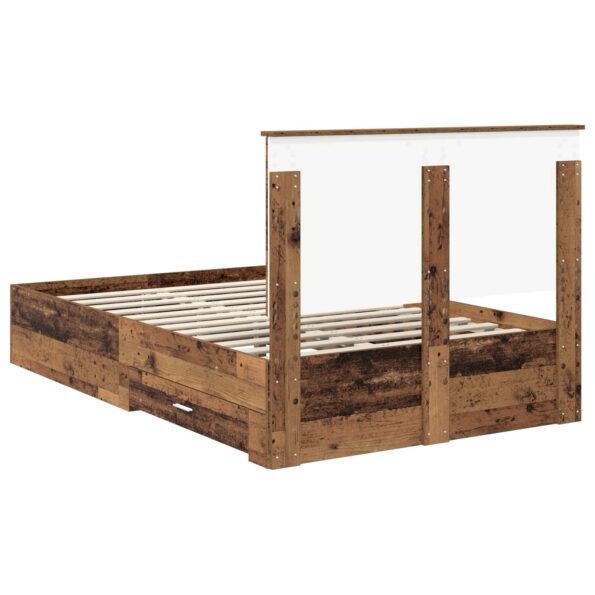 vidaXL Rám postele Staré drevo 120 x 190 cm Kompozitné drevo – Obrázok 10