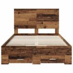 vidaXL Rám postele Staré drevo 120 x 190 cm Kompozitné drevo – Obrázok 8