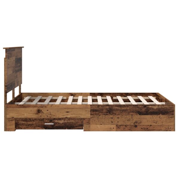 vidaXL Rám postele Staré drevo 120 x 190 cm Kompozitné drevo – Obrázok 9