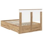vidaXL Rám postele Remeselný dub 120 x 190 cm Kompozitné drevo – Obrázok 10