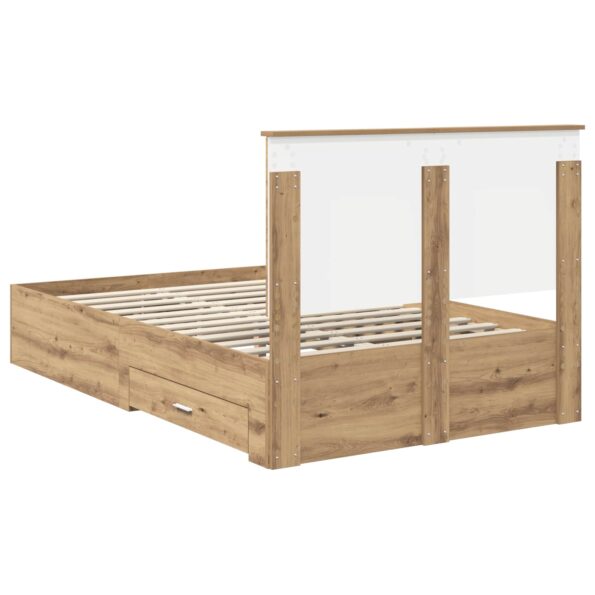 vidaXL Rám postele Remeselný dub 120 x 190 cm Kompozitné drevo – Obrázok 10