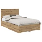 vidaXL Rám postele Remeselný dub 120 x 190 cm Kompozitné drevo – Obrázok 2