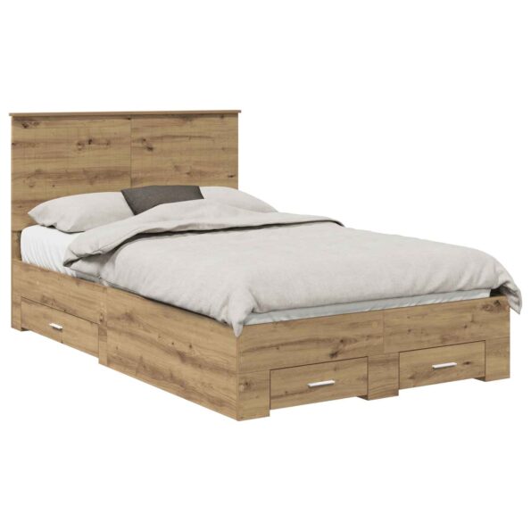 vidaXL Rám postele Remeselný dub 120 x 190 cm Kompozitné drevo – Obrázok 2