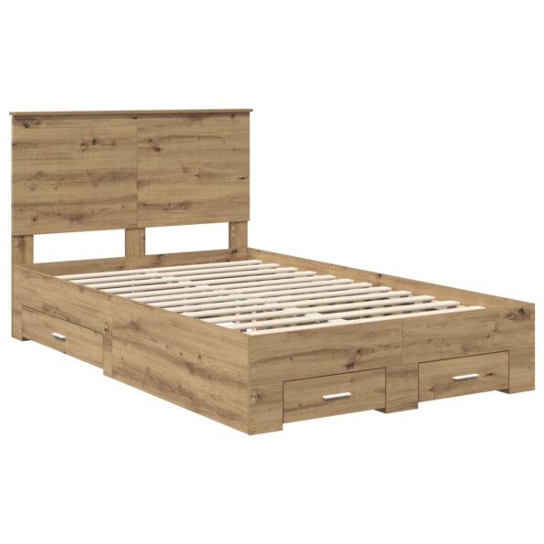 vidaXL Rám postele Remeselný dub 120 x 190 cm Kompozitné drevo – Obrázok 4