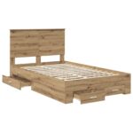 vidaXL Rám postele Remeselný dub 120 x 190 cm Kompozitné drevo – Obrázok 5