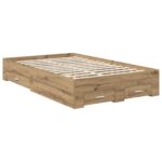 vidaXL Rám postele Remeselný dub 120 x 190 cm Kompozitné drevo – Obrázok 6