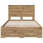 vidaXL Rám postele Remeselný dub 120 x 190 cm Kompozitné drevo – Obrázok 8