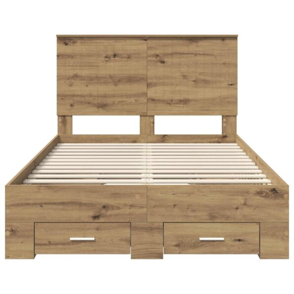 vidaXL Rám postele Remeselný dub 120 x 190 cm Kompozitné drevo – Obrázok 8