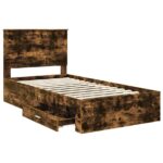 vidaXL Rám postele Dymová dub 100 x 200 cm Kompozitné drevo – Obrázok 5
