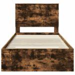 vidaXL Rám postele Dymová dub 100 x 200 cm Kompozitné drevo – Obrázok 7