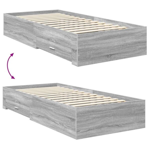 vidaXL Rám postele Sivý Sonoma 100 x 200 cm Kompozitné drevo – Obrázok 12