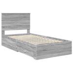 vidaXL Rám postele Sivý Sonoma 100 x 200 cm Kompozitné drevo – Obrázok 4