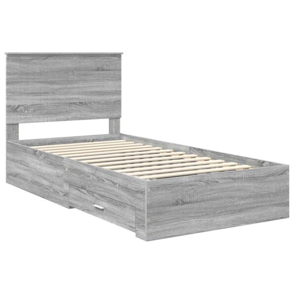 vidaXL Rám postele Sivý Sonoma 100 x 200 cm Kompozitné drevo – Obrázok 4
