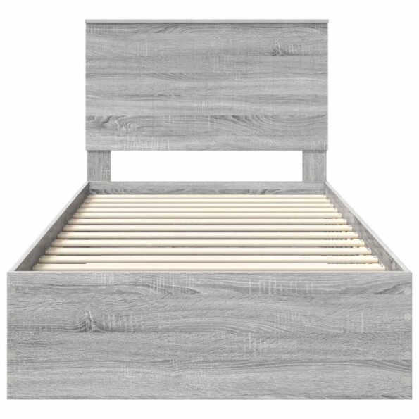 vidaXL Rám postele Sivý Sonoma 100 x 200 cm Kompozitné drevo – Obrázok 7
