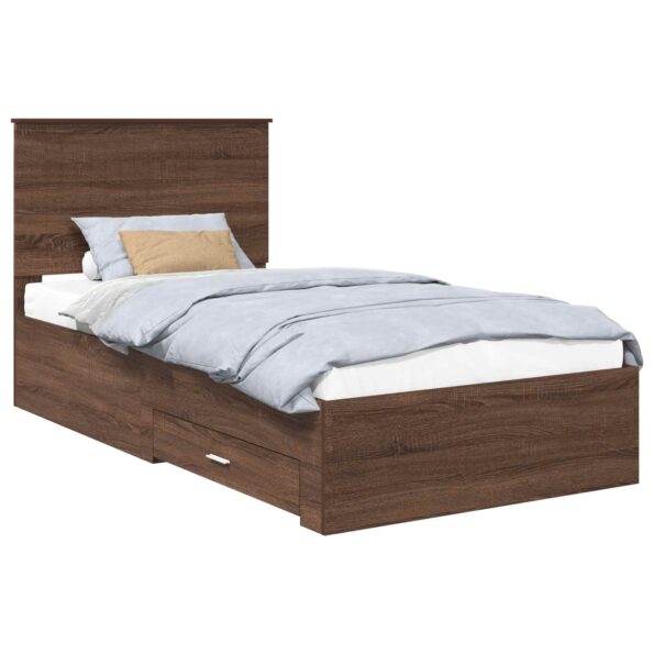 vidaXL Rám postele Hnedý dub a striebro 90 x 200 cm Kompozitné drevo – Obrázok 2
