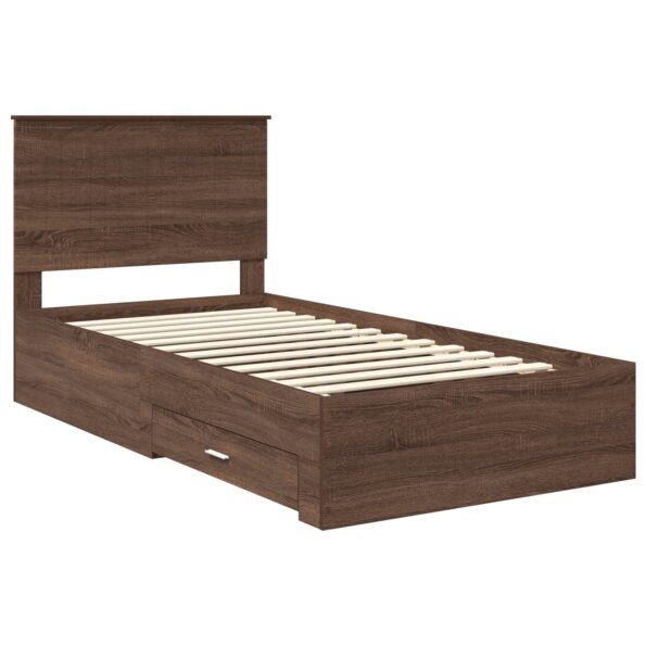 vidaXL Rám postele Hnedý dub a striebro 90 x 200 cm Kompozitné drevo – Obrázok 4