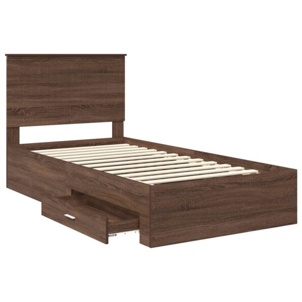 vidaXL Rám postele Hnedý dub a striebro 90 x 200 cm Kompozitné drevo – Obrázok 5
