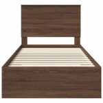 vidaXL Rám postele Hnedý dub a striebro 90 x 200 cm Kompozitné drevo – Obrázok 7