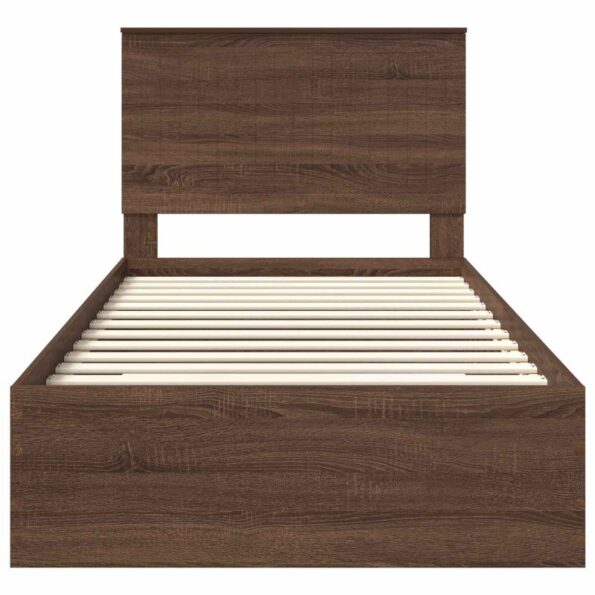 vidaXL Rám postele Hnedý dub a striebro 90 x 200 cm Kompozitné drevo – Obrázok 7
