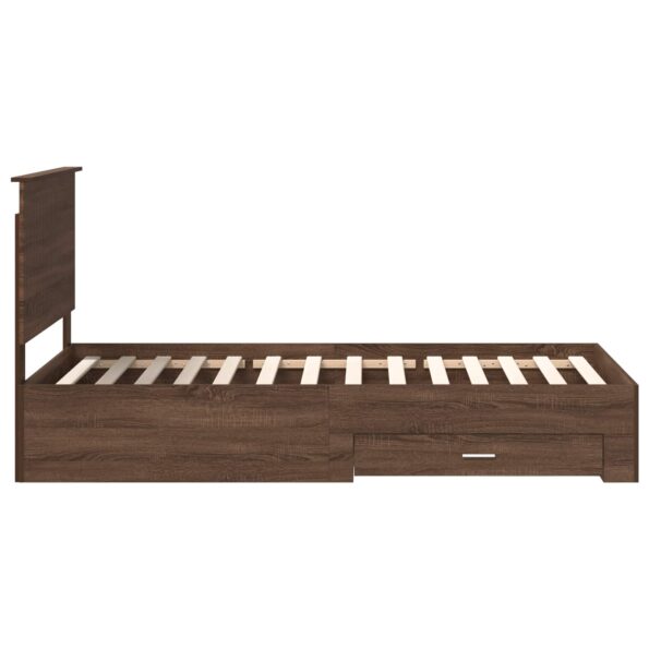 vidaXL Rám postele Hnedý dub a striebro 90 x 200 cm Kompozitné drevo – Obrázok 8
