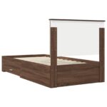 vidaXL Rám postele Hnedý dub a striebro 90 x 200 cm Kompozitné drevo – Obrázok 9