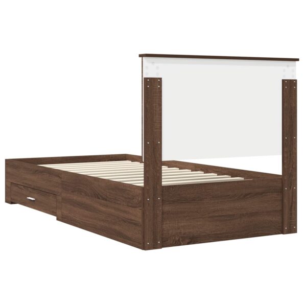 vidaXL Rám postele Hnedý dub a striebro 90 x 200 cm Kompozitné drevo – Obrázok 9