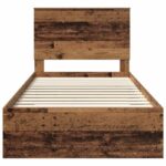 vidaXL Rám postele Staré drevo 100 x 200 cm Kompozitné drevo – Obrázok 7