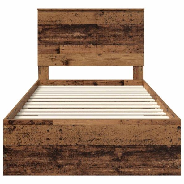 vidaXL Rám postele Staré drevo 100 x 200 cm Kompozitné drevo – Obrázok 7
