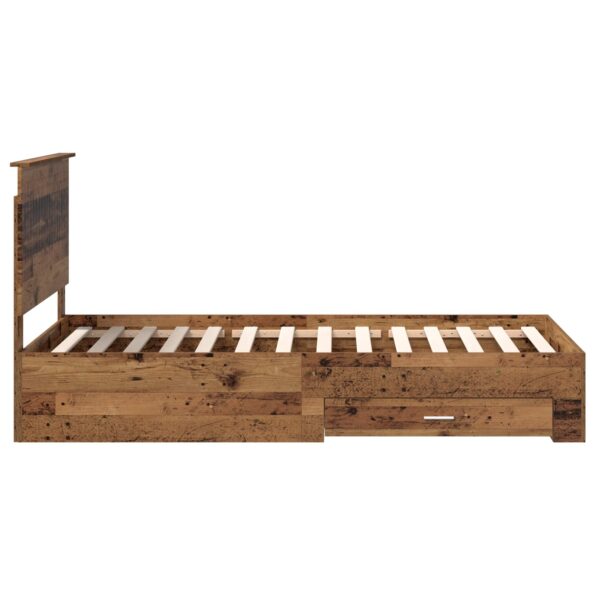 vidaXL Rám postele Staré drevo 100 x 200 cm Kompozitné drevo – Obrázok 8