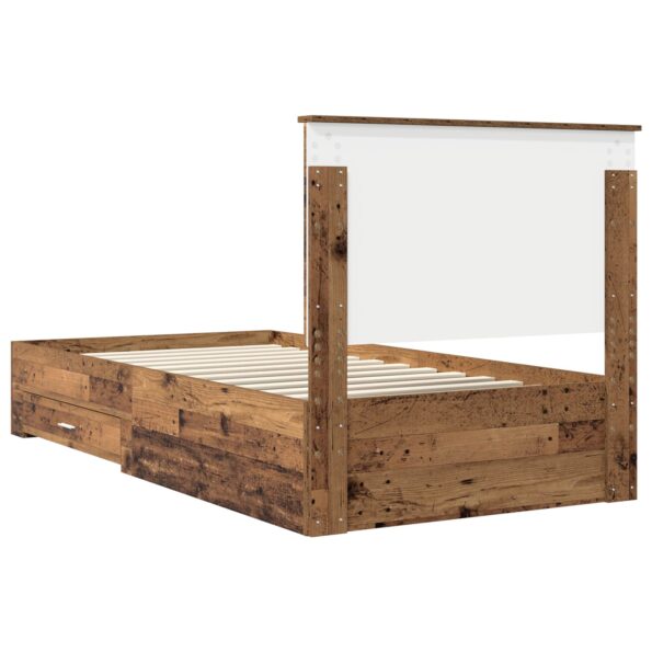 vidaXL Rám postele Staré drevo 100 x 200 cm Kompozitné drevo – Obrázok 9