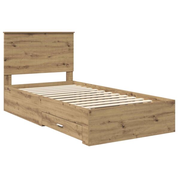 vidaXL Rám postele Remeselný dub 100 x 200 cm Kompozitné drevo – Obrázok 4