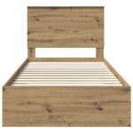 vidaXL Rám postele Remeselný dub 100 x 200 cm Kompozitné drevo – Obrázok 7
