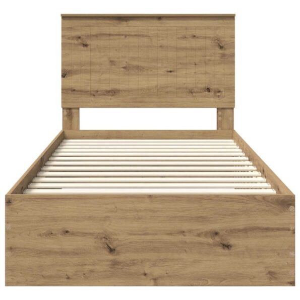 vidaXL Rám postele Remeselný dub 100 x 200 cm Kompozitné drevo – Obrázok 7
