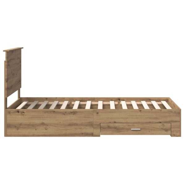 vidaXL Rám postele Remeselný dub 100 x 200 cm Kompozitné drevo – Obrázok 8