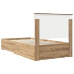vidaXL Rám postele Remeselný dub 100 x 200 cm Kompozitné drevo – Obrázok 9