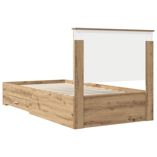 vidaXL Rám postele Remeselný dub 100 x 200 cm Kompozitné drevo – Obrázok 9