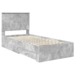 vidaXL Rám postele Betónová šedá 90 x 200 cm Kompozitné drevo – Obrázok 4