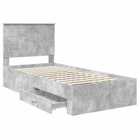 vidaXL Rám postele Betónová šedá 90 x 200 cm Kompozitné drevo – Obrázok 5