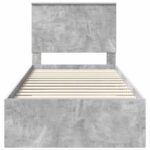 vidaXL Rám postele Betónová šedá 90 x 200 cm Kompozitné drevo – Obrázok 7