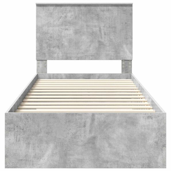 vidaXL Rám postele Betónová šedá 90 x 200 cm Kompozitné drevo – Obrázok 7