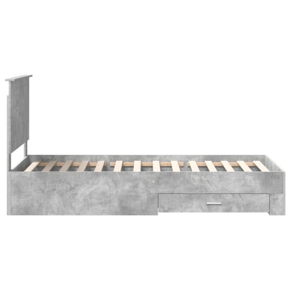 vidaXL Rám postele Betónová šedá 90 x 200 cm Kompozitné drevo – Obrázok 8