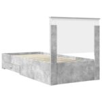 vidaXL Rám postele Betónová šedá 90 x 200 cm Kompozitné drevo – Obrázok 9