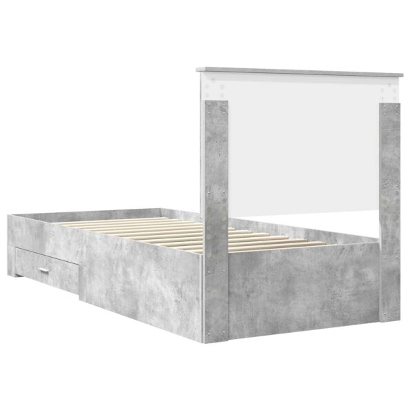 vidaXL Rám postele Betónová šedá 90 x 200 cm Kompozitné drevo – Obrázok 9