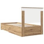 vidaXL Rám postele Remeselný dub 90 x 200 cm Kompozitné drevo – Obrázok 9