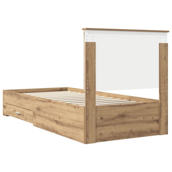 vidaXL Rám postele Remeselný dub 90 x 200 cm Kompozitné drevo – Obrázok 9