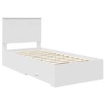 vidaXL Rám postele s čelnou doskou Biela 90 x 190 cm Kompozitné drevo – Obrázok 4