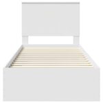 vidaXL Rám postele s čelnou doskou Biela 90 x 190 cm Kompozitné drevo – Obrázok 7