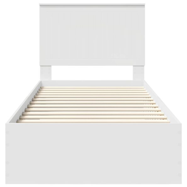vidaXL Rám postele s čelnou doskou Biela 90 x 190 cm Kompozitné drevo – Obrázok 7