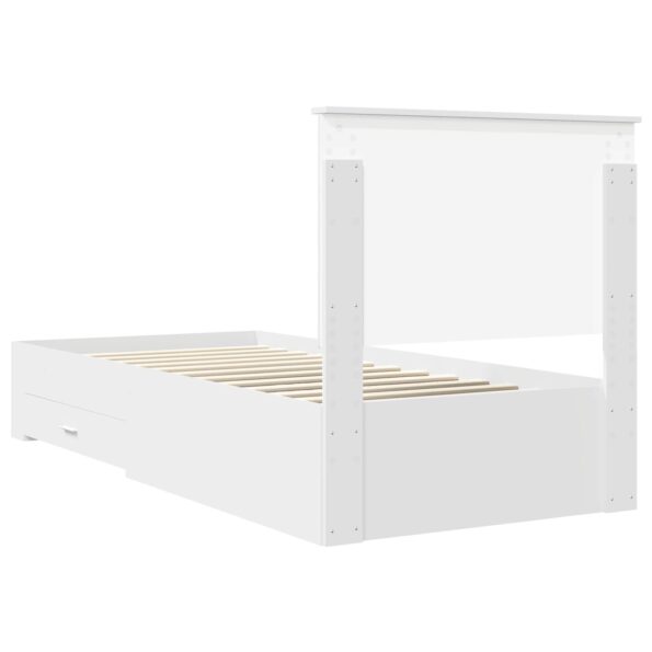 vidaXL Rám postele s čelnou doskou Biela 90 x 190 cm Kompozitné drevo – Obrázok 9